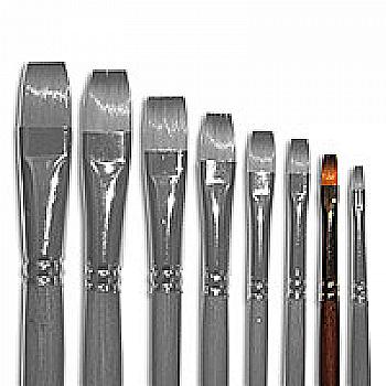 Пензлик "Живопис" 1112 Синтетика плоска № 04 довга ручка рудий ворс