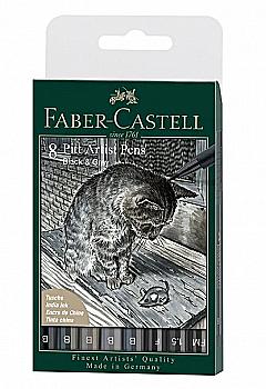 Набір ручок капілярних PITT, 8 шт., "GREY & BLACK", 167171 Faber-Castell Набір ручок капілярних PITT, 8 шт., "GREY & BLACK", 167171 Faber-Castell