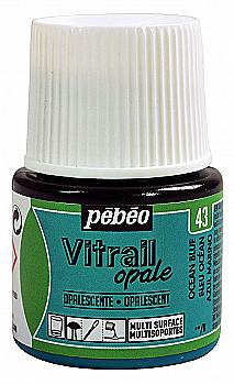 Фарба лакова по склу та металу Vitrail 45 мл непрозора, синій океан, 050-043 ТМ "Pebeo" Фарба лакова по склу та металу Vitrail 45 мл непрозора, синій океан, 050-043 ТМ "Pebeo"