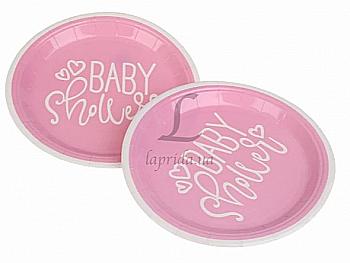 Тарелки бумажные розовые 18 см, 10 шт, 5-63451