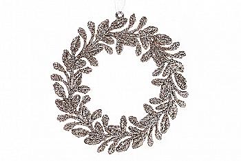 Елочная подвеска Венок 14 см, шампань, 788-404