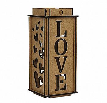 Заготовка Ліхтар "Love", ДВП 8*8*18,6 см, Rosa Talent