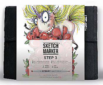 Набор маркеров SketchMarker Step 3 - Набор для начинающих (36 маркеров + сумка органайзер), SM-36STEP3 Набор маркеров SketchMarker Step 3 - Набор для начинающих (36 маркеров + сумка органайзер), SM-36STEP3