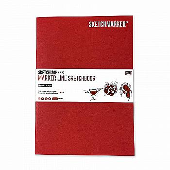 Скетчбук SKETCHMARKER В5 16 л., 160 г/м², мягкая обкл., вишня, MLSM/CHERR Скетчбук SKETCHMARKER В5 16 л., 160 г/м², мягкая обкл., вишня, MLSM/CHERR