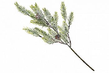 Декоративна гілка ялинки в інеї 38 см, 122-104