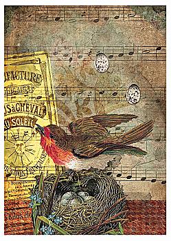 Карта декупажна 34,5*49,5 см, Музика в саду, 20 г/м², DGR 110