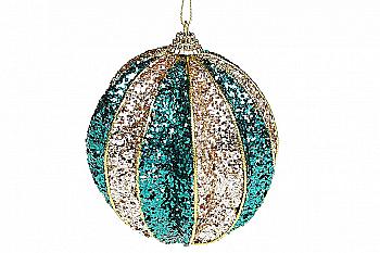 Куля ялинкова 10 см, зелений з шампанню, 182-214 Куля ялинкова 10 см, зелений з шампанню, 182-214