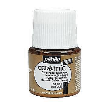 Краска лаковая по стеклу и керамике Ceramic 45 мл, интенсивная золотая, 025-015 ТМ "Pebeo" Краска лаковая по стеклу и керамике Ceramic 45 мл, интенсивная золотая, 025-015 ТМ "Pebeo"