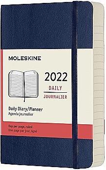Щоденник 2022 кишеньковий, сапфір м`який, Moleskine, DSB2012DC2Y22