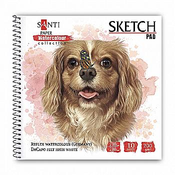 Альбом для акварелі "Animals" 210*210 мм, "Paper Watercolour Collection" 10 арк., Santi, 130512 Альбом для акварелі "Animals" 210*210 мм, "Paper Watercolour Collection" 10 арк., Santi, 130512
