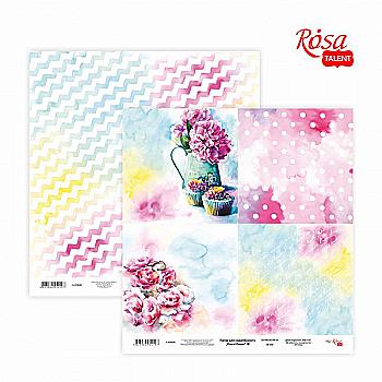 Папір для скрапбукінгу "Floral Poem" 18, двосторонній 30,48*30,48 см, 200 г/м2, Rosa Talent Папір для скрапбукінгу "Floral Poem" 18, двосторонній 30,48*30,48 см, 200 г/м2, Rosa Talent