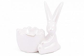 Підставка під яйце "Великодній кролик" 10 см, білий перламутр, 733-223