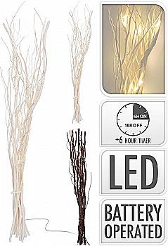 Декор новорічний Штучна гілочка з LED-підсвіткою, 40 см/12 мікроламп (від батар./2 кол.), AXF203500 Декор новорічний Штучна гілочка з LED-підсвіткою, 40 см/12 мікроламп (від батар./2 кол.), AXF203500