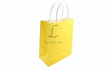 Подарунковий пакет жовтий 21*11*27 см, 3-2278