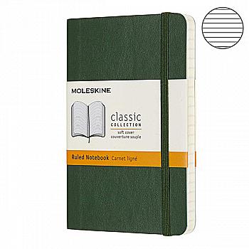Записник Миртовий Зелений м’який кишеньк. лінійка, Moleskine Classic, QP611K15 Записник Миртовий Зелений м’який кишеньк. лінійка, Moleskine Classic, QP611K15