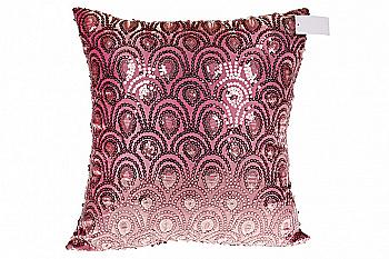 Наперник декоративный для подушки, 40 см, с паетками, розовый, NY14-445