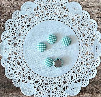 Фишки ткани Клетка, салатовые, 5 шт HY13014, ScrapBerry’s