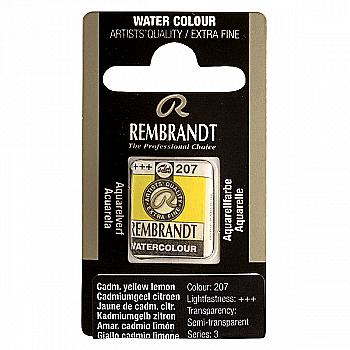 Краска акварельная Rembrandt 207 Кадмий желтый лимонный, кювета, Royal Talens Краска акварельная Rembrandt 207 Кадмий желтый лимонный, кювета, Royal Talens