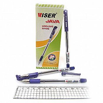 Ручка масляна Wiser "Java" 0,7 мм з грипом, фіолетова, java-fl Ручка масляна Wiser "Java" 0,7 мм з грипом, фіолетова, java-fl