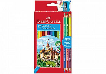 Набор карандашей 12 цв+3 шт=6 цв., Bicolor Skintones карт. упаковка, 511514 Faber-Castell