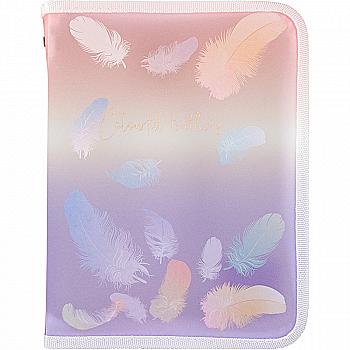 Папка об`ємна на блискавці, А5+, Colourful Feather 02, 1808-92-A Папка об`ємна на блискавці, А5+, Colourful Feather 02, 1808-92-A