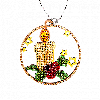 Набір для вишивання бісером по дереву "Свічка", FLK-005 Набір для вишивання бісером по дереву "Свічка", FLK-005