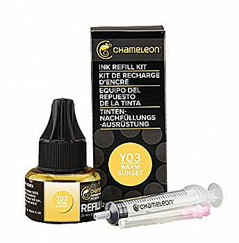 Чернило для заправки маркера Chameleon 25 мл - Warm Sunset (теплый закат солнца, YO3), CT9003 Чернило для заправки маркера Chameleon 25 мл - Warm Sunset (теплый закат солнца, YO3), CT9003