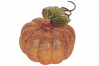 Декор Гарбуз, 10 см, помаранчевий глітер, 113-783 Декор Гарбуз, 10 см, помаранчевий глітер, 113-783