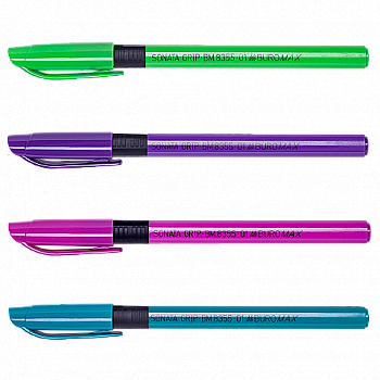 Ручка масляная из резин. грипп. синяя, BM.8355-01