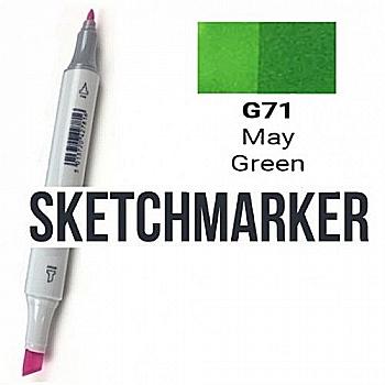 Маркер SKETCHMARKER, 2 пера: долото и тонкое, May Green - Майский зеленый, SM-G71 Маркер SKETCHMARKER, 2 пера: долото и тонкое, May Green - Майский зеленый, SM-G71
