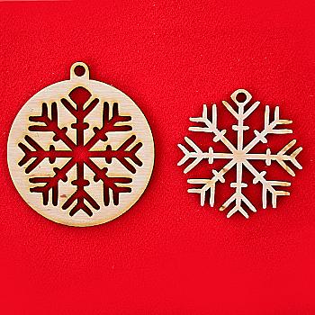 Набор из фанеры "Снежинки. Новогодние игрушки-2", 2 шт, 8*8 см, 741798 Набор из фанеры "Снежинки. Новогодние игрушки-2", 2 шт, 8*8 см, 741798