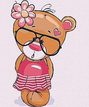 Набір для розпису по номерах 25*30 см "Ведмежа Роузі", 15528-AC