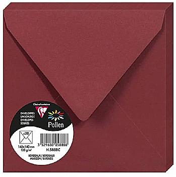 Конверт декоративный Pollen 140*140 мм (120 г), Burgundy/Винный, 5888C Конверт декоративный Pollen 140*140 мм (120 г), Burgundy/Винный, 5888C