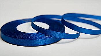 Лента атлас 7 мм-23 м, 40, синяя, 5-148