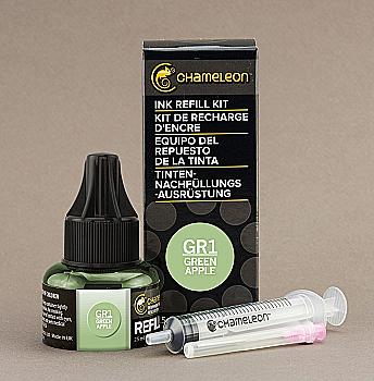 Чернило для заправки маркера Chameleon 25 мл - Green Apple (зелёное яблоко, GR1), CT9045 Чернило для заправки маркера Chameleon 25 мл - Green Apple (зелёное яблоко, GR1), CT9045