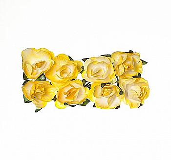 Розы из бумаги Нежно-желтые, 8 шт, SCB280506, ScrapBerry’s
