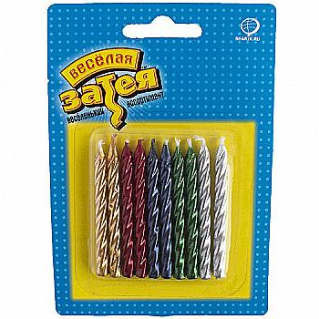 Свічки д/торту металік 10 од. в асортим., 1502-1137