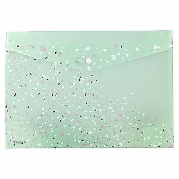 Папка на кнопці А4+, Shine, неом`ята, 1432-09-A