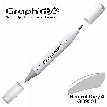 Маркер двосторонній Brushmarker, Нейтральний сірий 4 (9504), GI89504 Graph`it Маркер двосторонній Brushmarker, Нейтральний сірий 4 (9504), GI89504 Graph`it