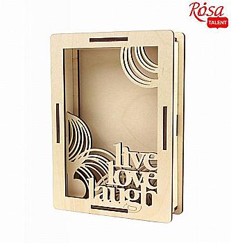 Заготовка 3D рамка для фото "Live, Love, Laugh", фанера 18*13 см, Rosa Talent Заготовка 3D рамка для фото "Live, Love, Laugh", фанера 18*13 см, Rosa Talent