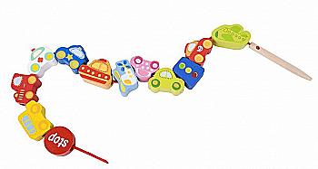 Игрушка деревянная Classic World "Шнуровка Транспорт", 3635