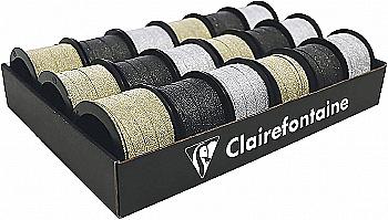 Лента 10 мм*10 м с глиттером, серебро/золото, 612697C ТМ "Clairefontaine" Лента 10 мм*10 м с глиттером, серебро/золото, 612697C ТМ "Clairefontaine"