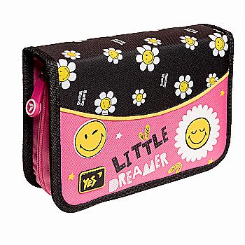 Пенал жесткий YES HP-04 "Smiley World", одинарный с двумя клапанами, 533348 Пенал жесткий YES HP-04 "Smiley World", одинарный с двумя клапанами, 533348