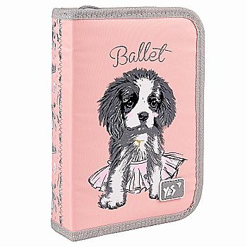 Пенал жесткий YES HP-04 "Doggy Ballet" одинарный с двумя клапанами,533592 Пенал жесткий YES HP-04 "Doggy Ballet" одинарный с двумя клапанами,533592