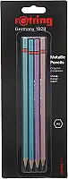 Карандаш графитный Rotring WCP Metallic Assorted Colors HB блістер 4шт, R2094214 Карандаш графитный Rotring WCP Metallic Assorted Colors HB блістер 4шт, R2094214