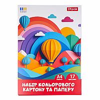 Набір кольорового картону та паперу 1Вересня "Classic" 17 аркушів, А4, папка, 954902 Набір кольорового картону та паперу 1Вересня "Classic" 17 аркушів, А4, папка, 954902
