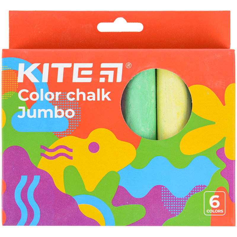 Мел цветной Jumbo, 6 цв., Kite Fantasy, K22-073-2