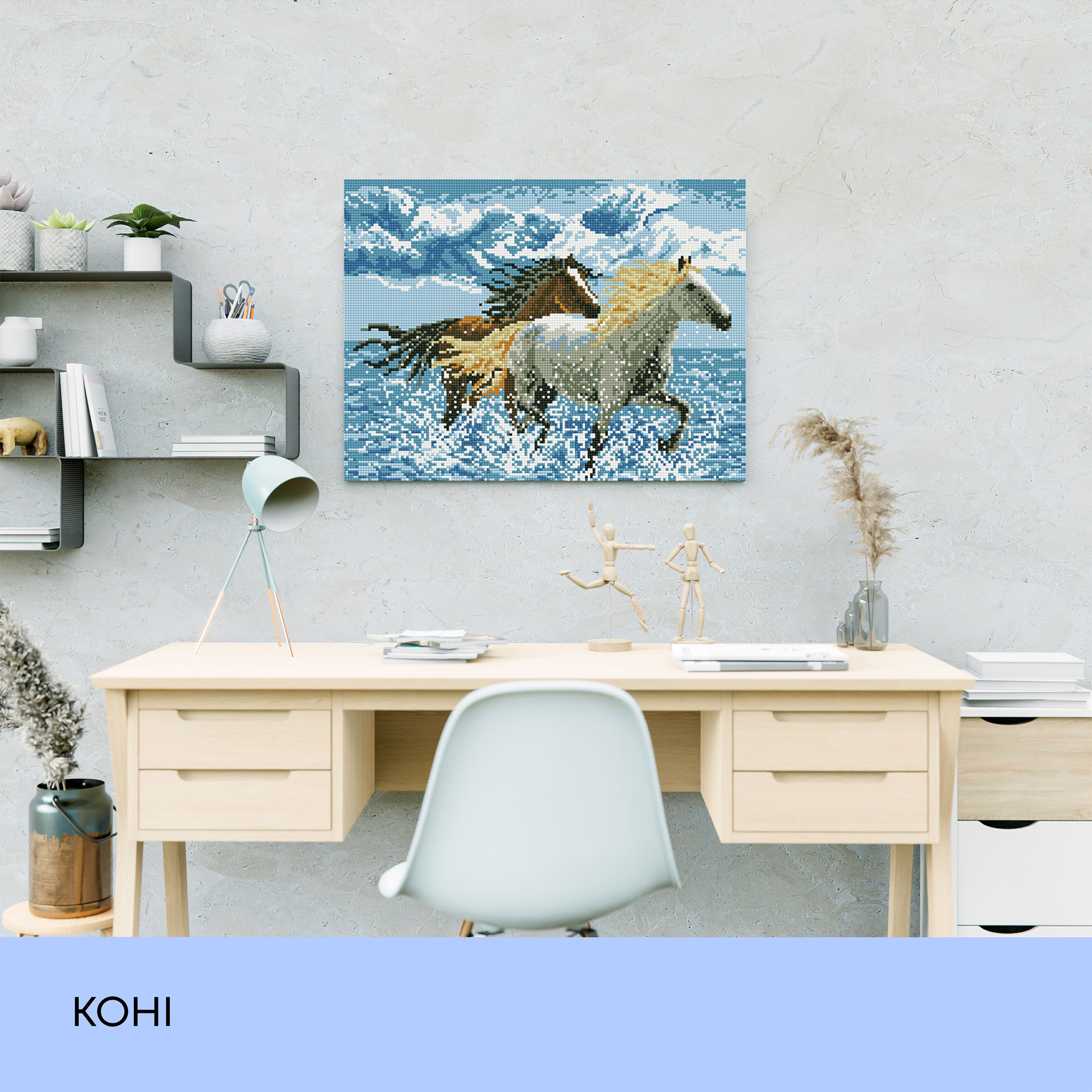 Набір з алмазною мозаїкою "Коні" 40*50 см, IDEA2-CK126, ТМ "99IDEAS" 2