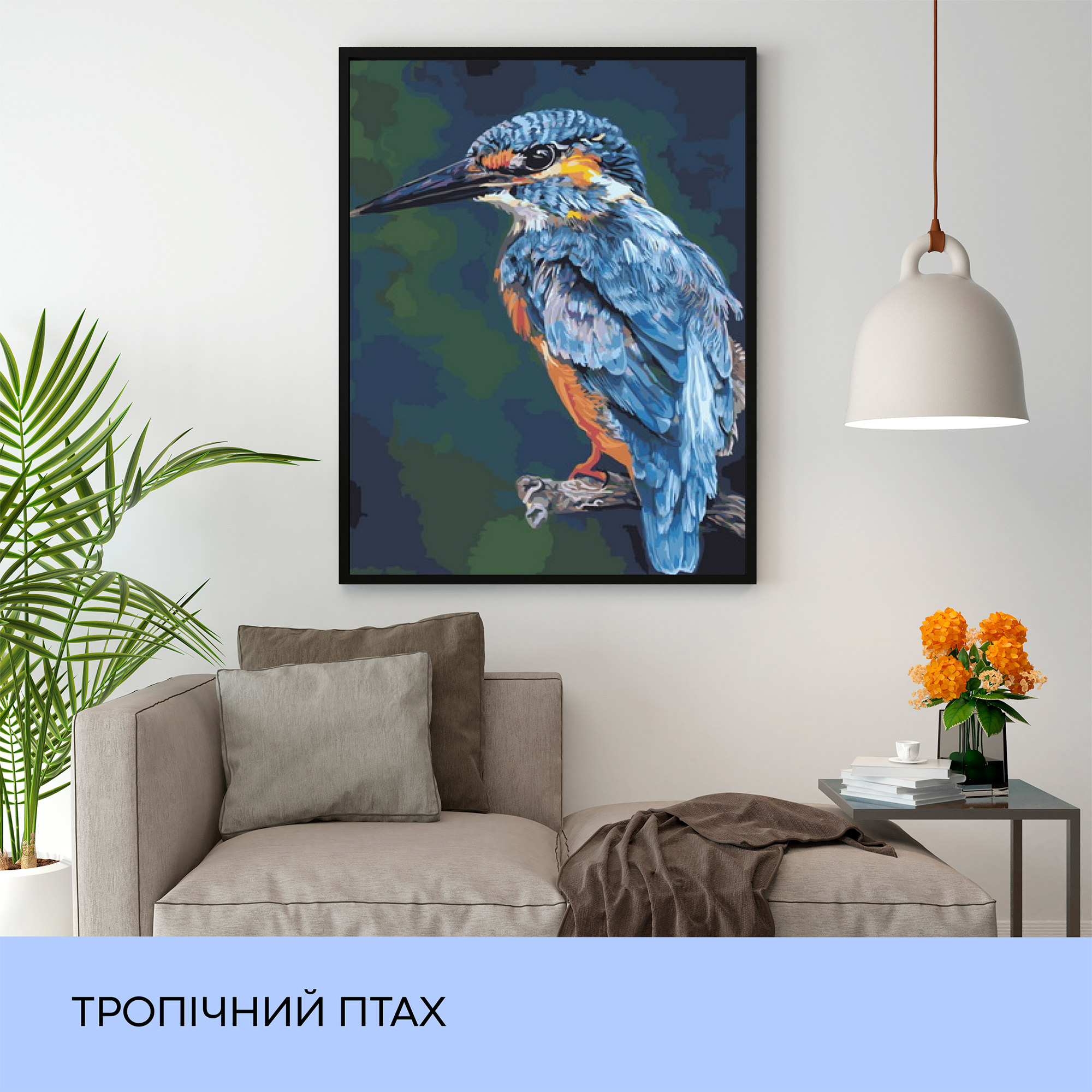 Набір для розпису по номерах "Тропічний птах" 40*50 см, IDEA2-GX35762, ТМ "99IDEAS" 2