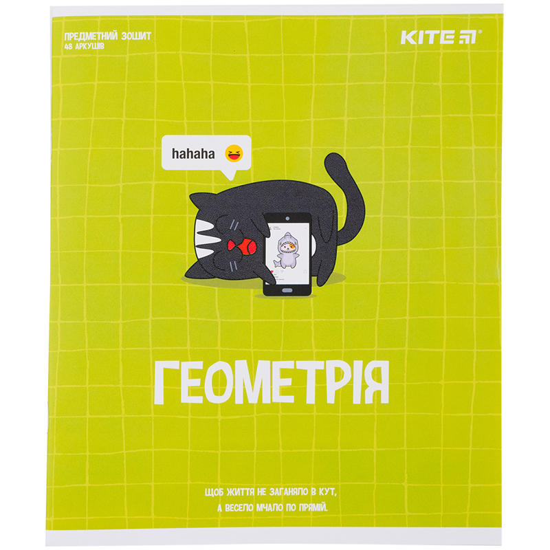 Зошит 48  кл, Предметка - Геометрія, софт т.гібр л, Cat, K23-240-19